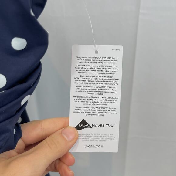 NWT LANDS' END 26W Tummy Control V-Neck Wrap Underwire Tankini Swimsuit Top Blue - Picture 7 of 9